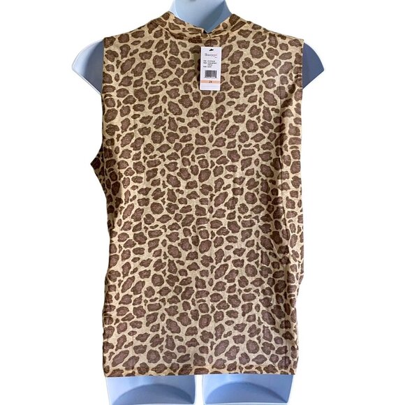Skinnygirl Jeans Safari Abstract Cheetah Print Sleeveless Top 2X NEW NWT - Picture 5 of 10